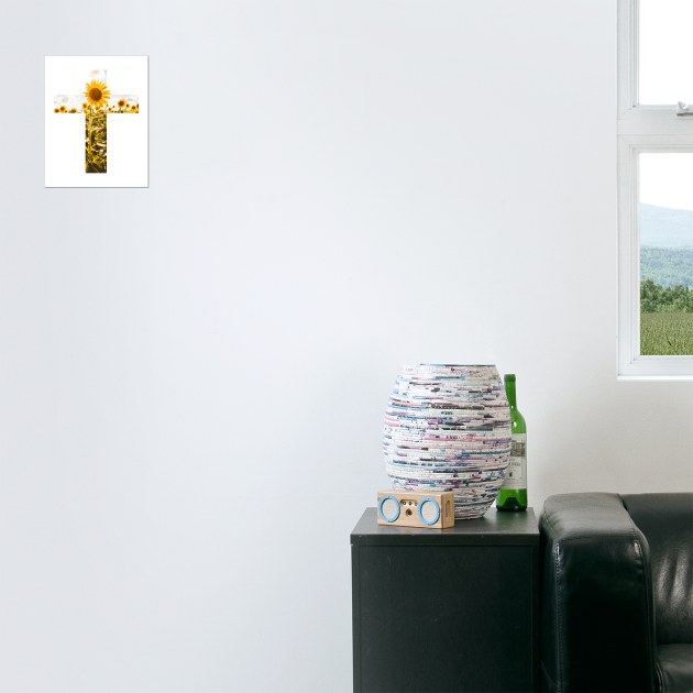 Christian Sunflower Cross by Move Mtns